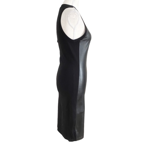 ARITZIA WILFRED FREE BEHATI BLACK FAUX LEATHER SLEEVELESS BODYCON MINI DRESS - S - Picture 3 of 9